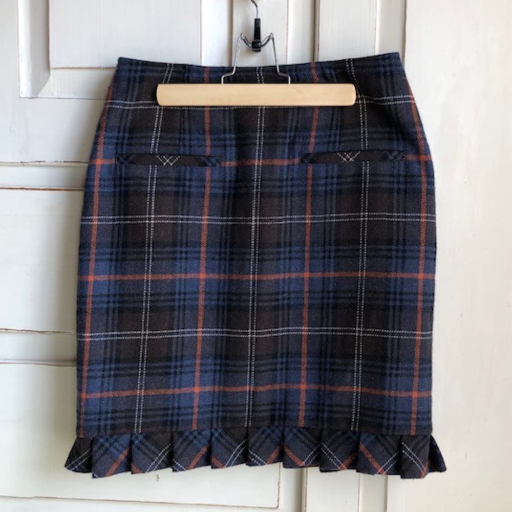 Cabi Plaid Wool-Blend Skirt